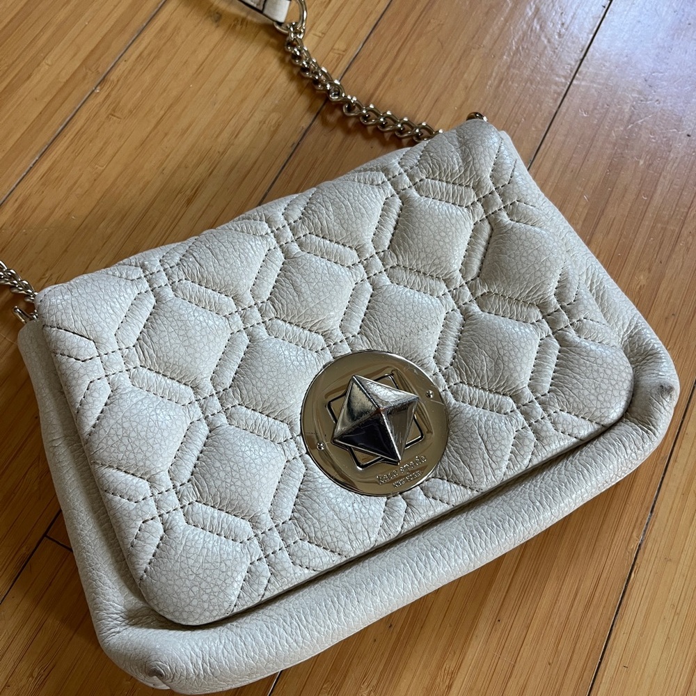 Kate Spade Cream Quilted Leather Bag